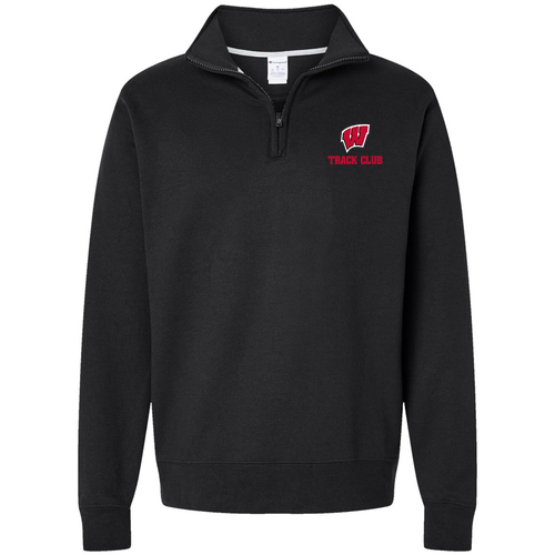 Embroidered Motion W 1/4 Zip— Black