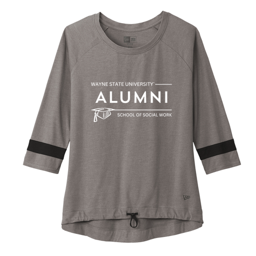 New Era Ladies Tri-Blend 3 / 4-Sleeve-- Shadow Grey / Black Solid