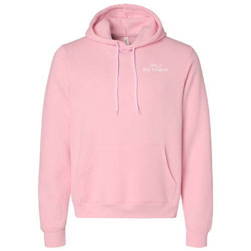 Inn at Bay Harbor 1 color White left chest/back Pullover Hooded Sweatshirt -- Pink