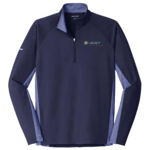 Sport Tek Sport Wick Stretch Contrast 1/2 Zip Pullover -- True Navy / True Navy Heather