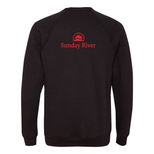 Sunday River Logo 2 Red Ink -- Crewneck Sweatshirt Black