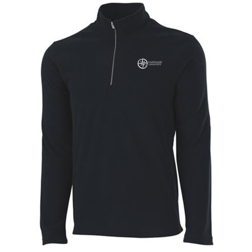 Charles River Mens Freeport Microfleece Pullover -- Black / Grey