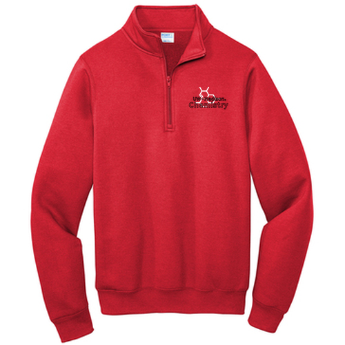 Port and Company Core Fleece Quarter-Zip Pullover Sweatshirt -- Red