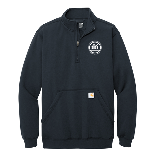 Carhartt Midweight 1/4-Zip Mock Neck Sweatshirt -- New Navy White Logo