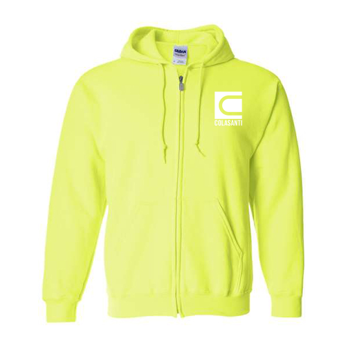 Gildan Full Zip Hooded Sweatshirt -- Safety Green