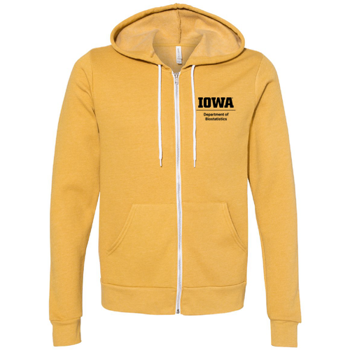 Biostatistics Bella Canvas Unisex Full-Zip Hooded Sweatshirt -- Heather Mustard