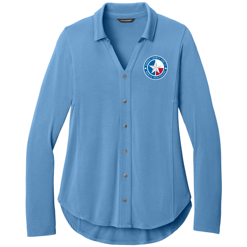 Port Authority Women’s Luxe Knit Button Tunic -- Carolina Blue