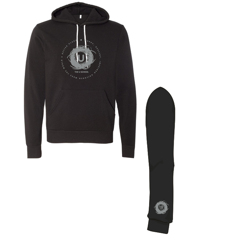 Mens/Unisex Bella Canvas Poly-Cotton Fleece Pullover Hooded Sweatshirt -- Black