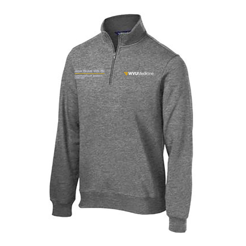 Embroidered Sport Tek Quarter Zip Sweatshirt -- Vintage Heather