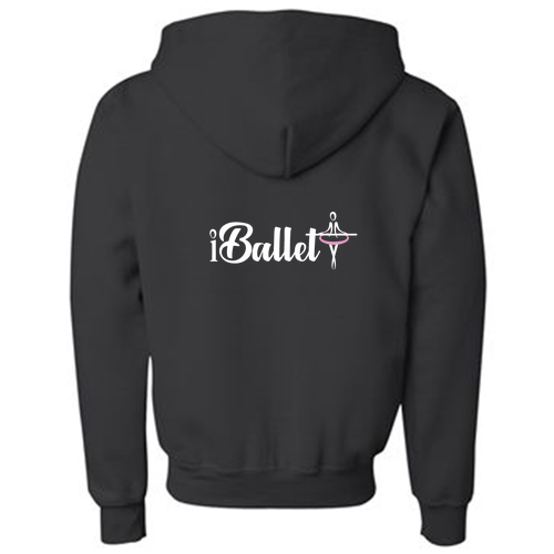 Youth Gildan Full Zip Hooded Sweatshirt -- Black