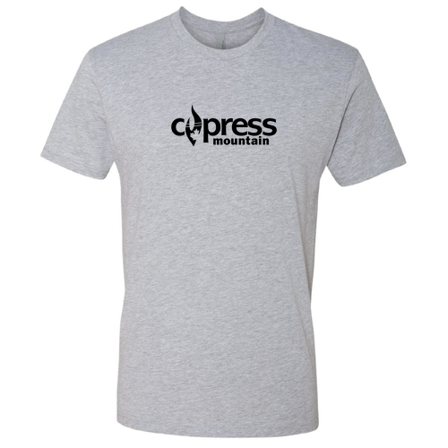 Cypress Mountain Logo 1 Black Ink -- Short Sleeve Heather Grey