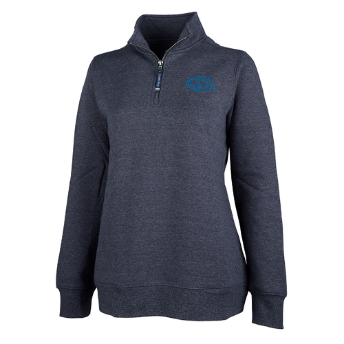 Charles River Women's Crosswind Quarter Zip Sweatshirt -- Navy Heather