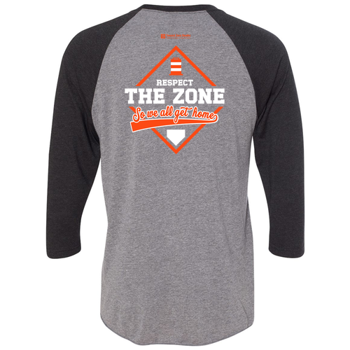 Next Level Soft Fitted Triblend 3/4 Sleeve Baseball Tee -- Premium Heather / Vintage Black