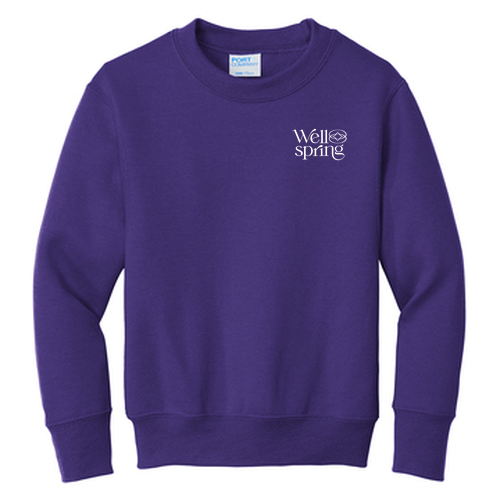 Port and Company Youth Crewneck Sweatshirt -- Purple
