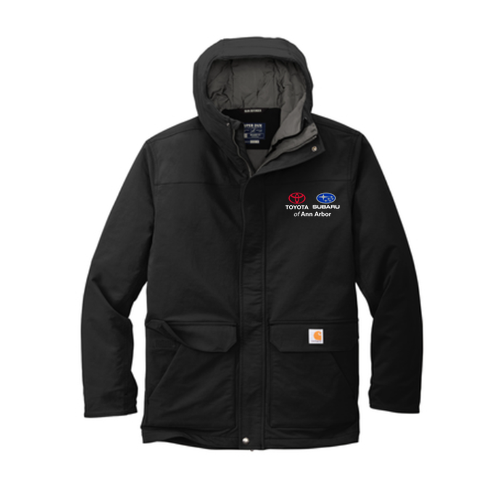 Carhartt Super Dux Insulated Hooded Coat -- Black, Dual Logo