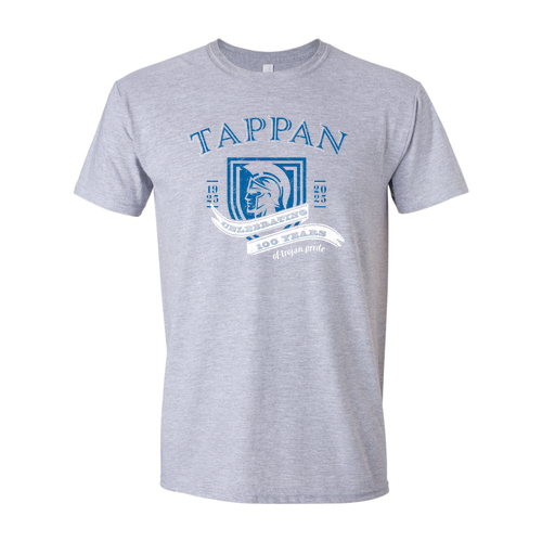 Gildan Soft Fitted T-Shirt -- Sport Grey, 100 Years Logo