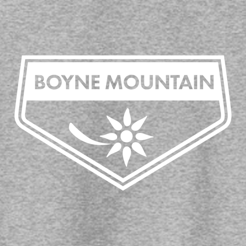 Boyne Mountain Logo 1 White Ink -- Crewneck Sweatshirt Athletic Heather