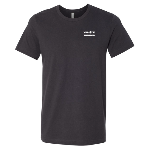 Mens/Unisex White Ribbons Affairs Bella Canvas Jersey T-Shirt -- Dark Grey