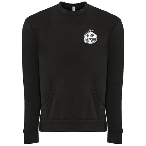Next Level Soft Santa Barbara Pocket Crewneck Sweatshirt -- Black