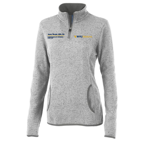 Charles River Womens Heathered Fleece Pullover -- Light Grey Heather