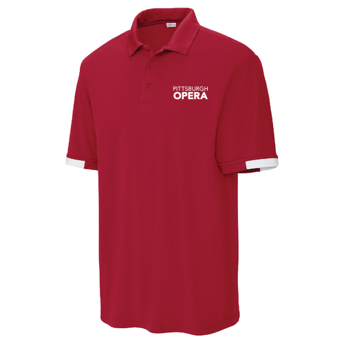 Sport-Tek Club Colorblock Polo -- Deep Red / White