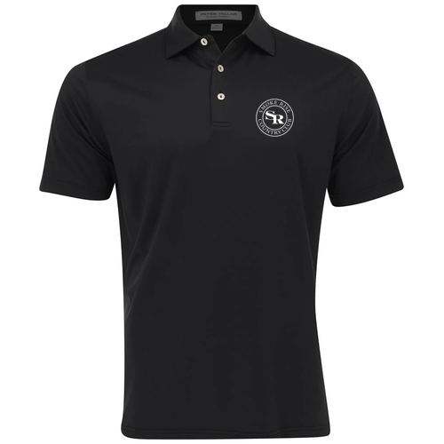 Peter Millar Men's Solid Stretch Polo -- Black