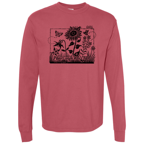 Comfort Colors Unisex Garment-Dyed Heavyweight Long Sleeve T-Shirt -- Crimson