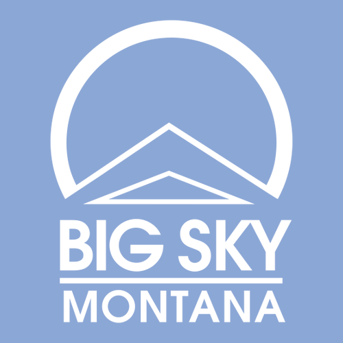 Big Sky Montana Logo 2 White Ink -- Pullover Hooded Sweatshirt Carolina Blue