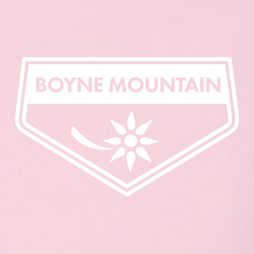 Boyne Mountain Logo 1 White Ink -- Long sleeve  Pink