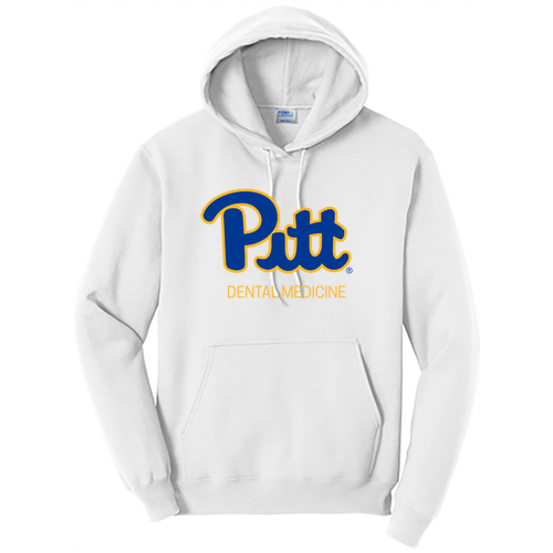 Blue/Gold Script Hooded Sweatshirt -- White