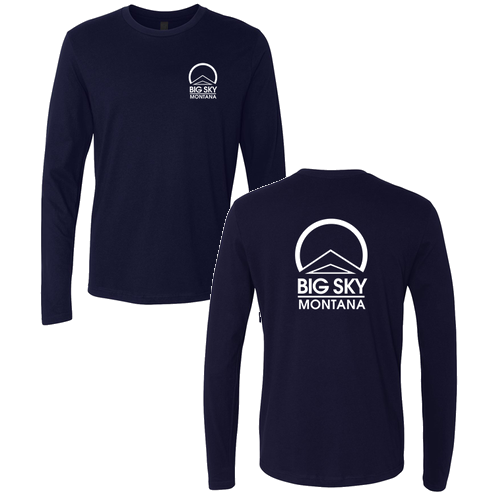 Unisex Next Level Apparel Premium Fitted Long Sleeve Crew -- Midnight Navy Left Chest White Ink