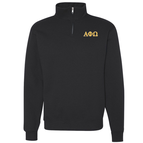 Embroidered Jerzees 9.3 Oz 50/50 Nublend Quarter Zip Sweatshirt Adult -- Black