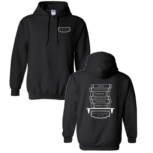 Law Books Hooded Sweatshirt -- Black