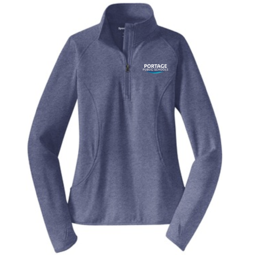 Sport Tek Ladies Sport Wick Stretch Half Zip Pullover -- True Navy Heather