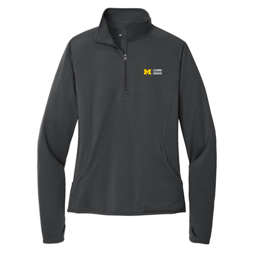 Ladies Sport Tek Sport Wick Stretch Half Zip Pullover -- Charcoal Grey