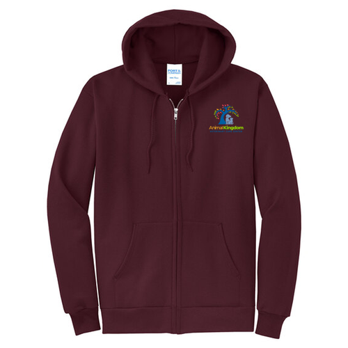 Port and Company Classic Full Zip Hooded Sweatshirt -- Maroon
