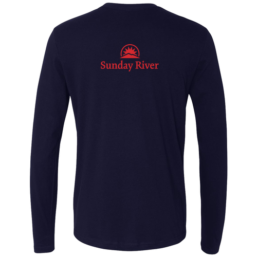 Sunday River Logo 2 Red Ink -- Long Sleeve Midnight Navy