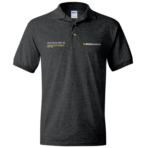 Embroidered Gildan DryBlend Jersey Polo -- Dark Heather