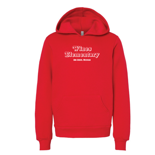 Youth Bella Canvas Soft Sponge Fleece Hooded Sweatshirt -- Red