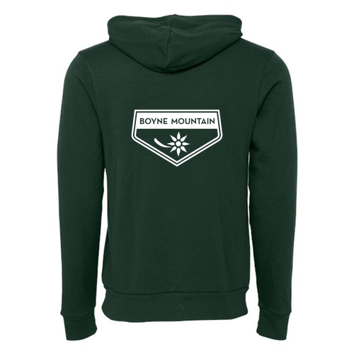 Boyne Mountain Logo 2 White Ink -- Pullover Hooded Sweatshirt Forest