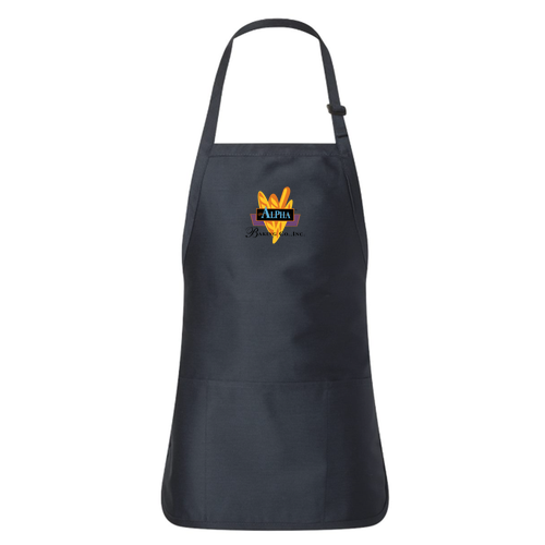 Q-Tees Full-Length Apron With Pouch Pocket -- Navy