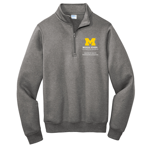 Mens/Unisex Port and Company Core Fleece Quarter-Zip Pullover Sweatshirt -- Graphite Heather
