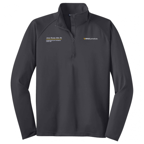 Embroidered Sport Tek Sport Wick Stretch Half Zip Pullover -- Charcoal Grey