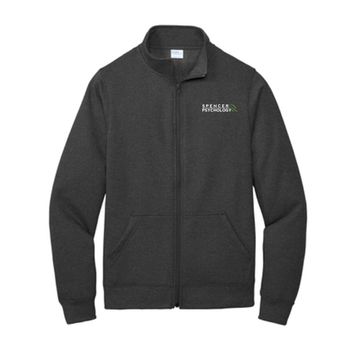 Port and Company Core Fleece Cadet Full-Zip Sweatshirt -- Dark Heather Grey