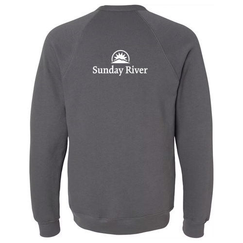 Sunday River Logo 2 White Ink -- Crewneck Sweatshirt Asphalt