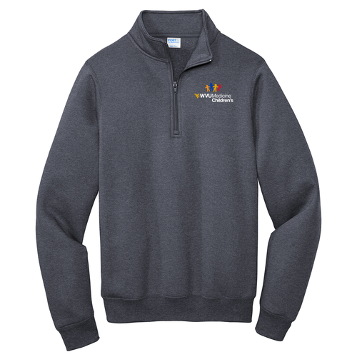 WVU Medicine Children's Port and Company Quarter-Zip Pullover Sweatshirt -- Heather Navy