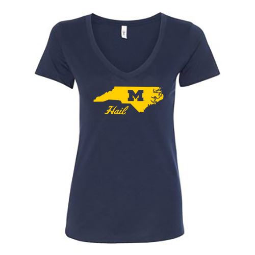 Ladies Next Level Soft Fitted Ideal V-Neck -- Midnight Navy