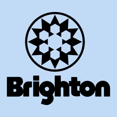 Brighton Logo 2 Black Ink -- Short Sleeve Light Blue