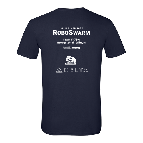 Mens/Unisex Gildan Softstyle Fitted T-Shirt -- Navy, RoboSwarm 47891