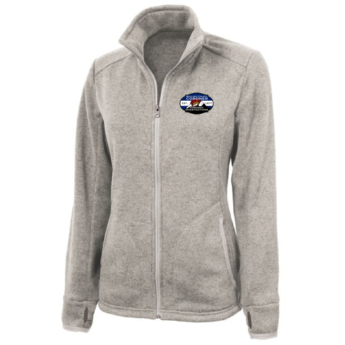 Charles River Ladies Heathered Fleece Jacket -- Oatmeal Heather